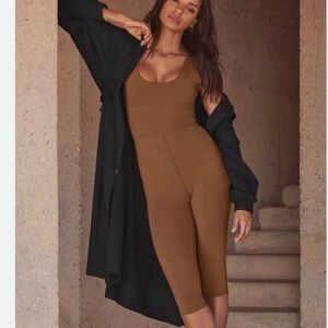 nwot ALO Airbrush Physique onesie S Cinnamon brown